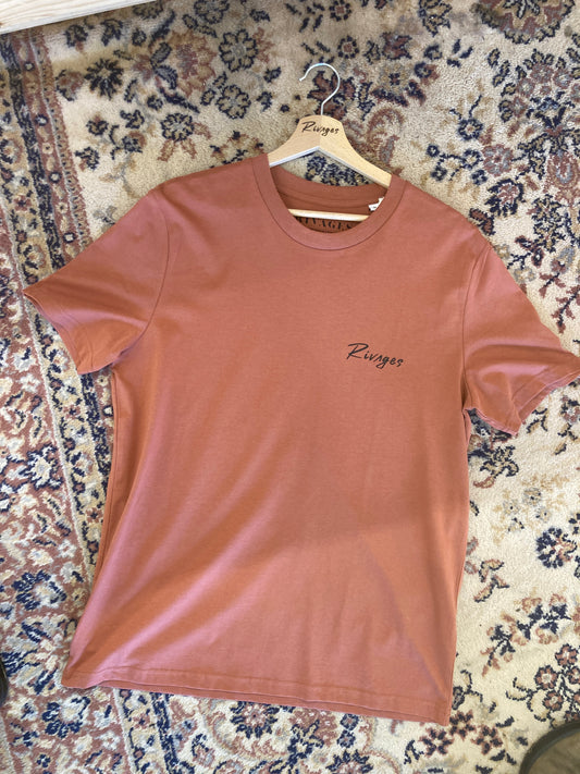 Le Teeshirt - RIVAGES « manuscrit » Ocre Jaune/Rouge
