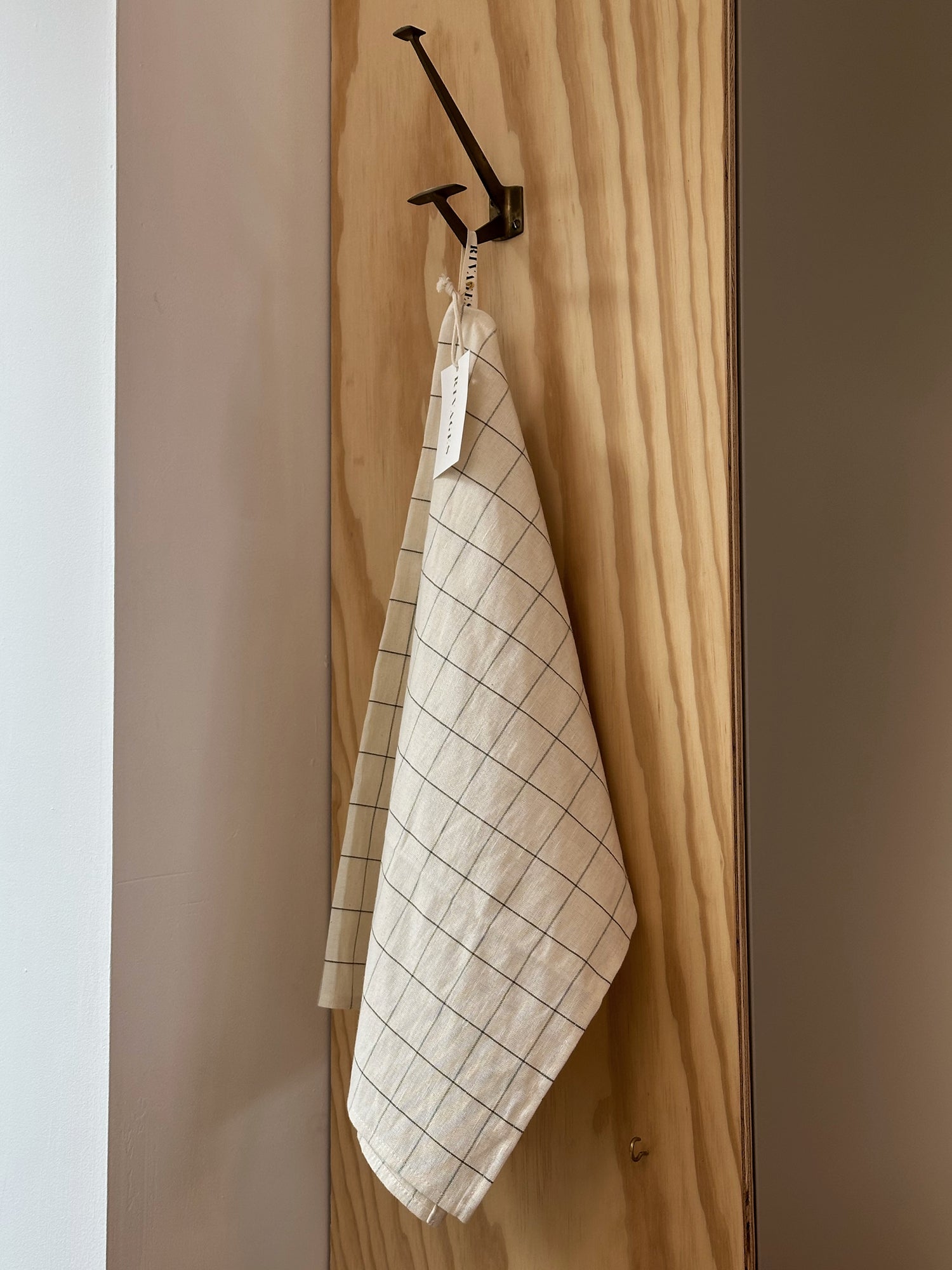 Torchon RIVAGES Khaki lin et coton tissé artisanalement en Bretagne près de Morlaix