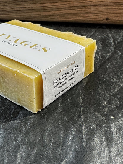 Texture et couleur du savon RIVAGES citronnelle inspiré des wax de surf